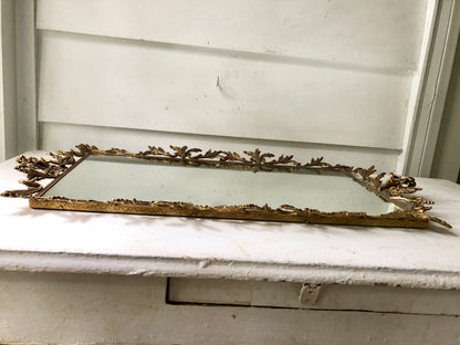 Antique Large Angels Vanity Mirror Tray