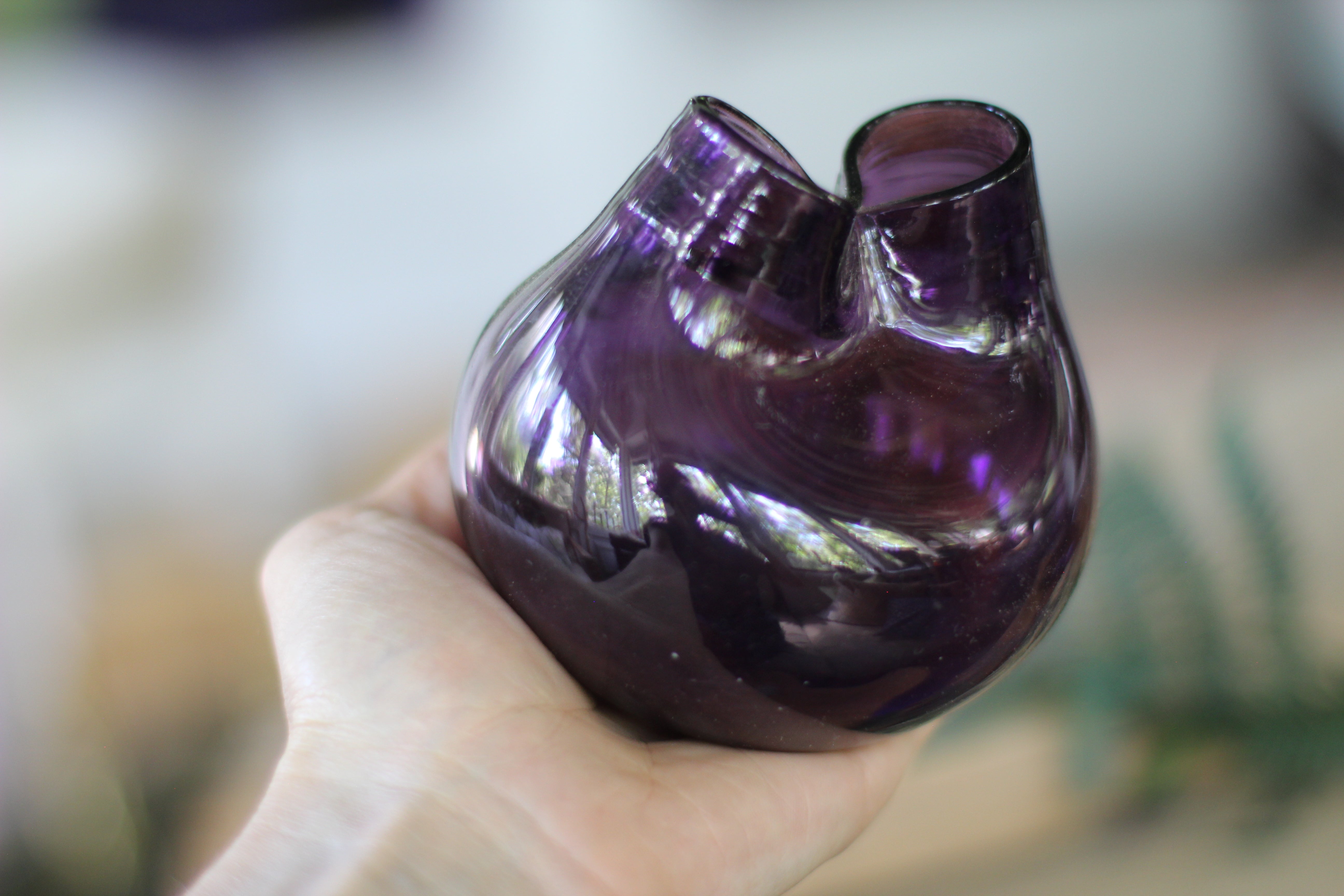 Vintage Hand Blown Purple Vase