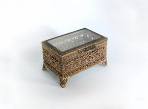Vintage Lace Bronze Jewelry Box