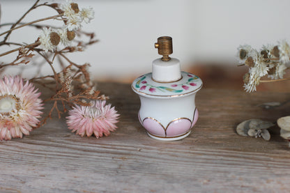 Antique Tulips Floral Porcelain Perfume Bottle
