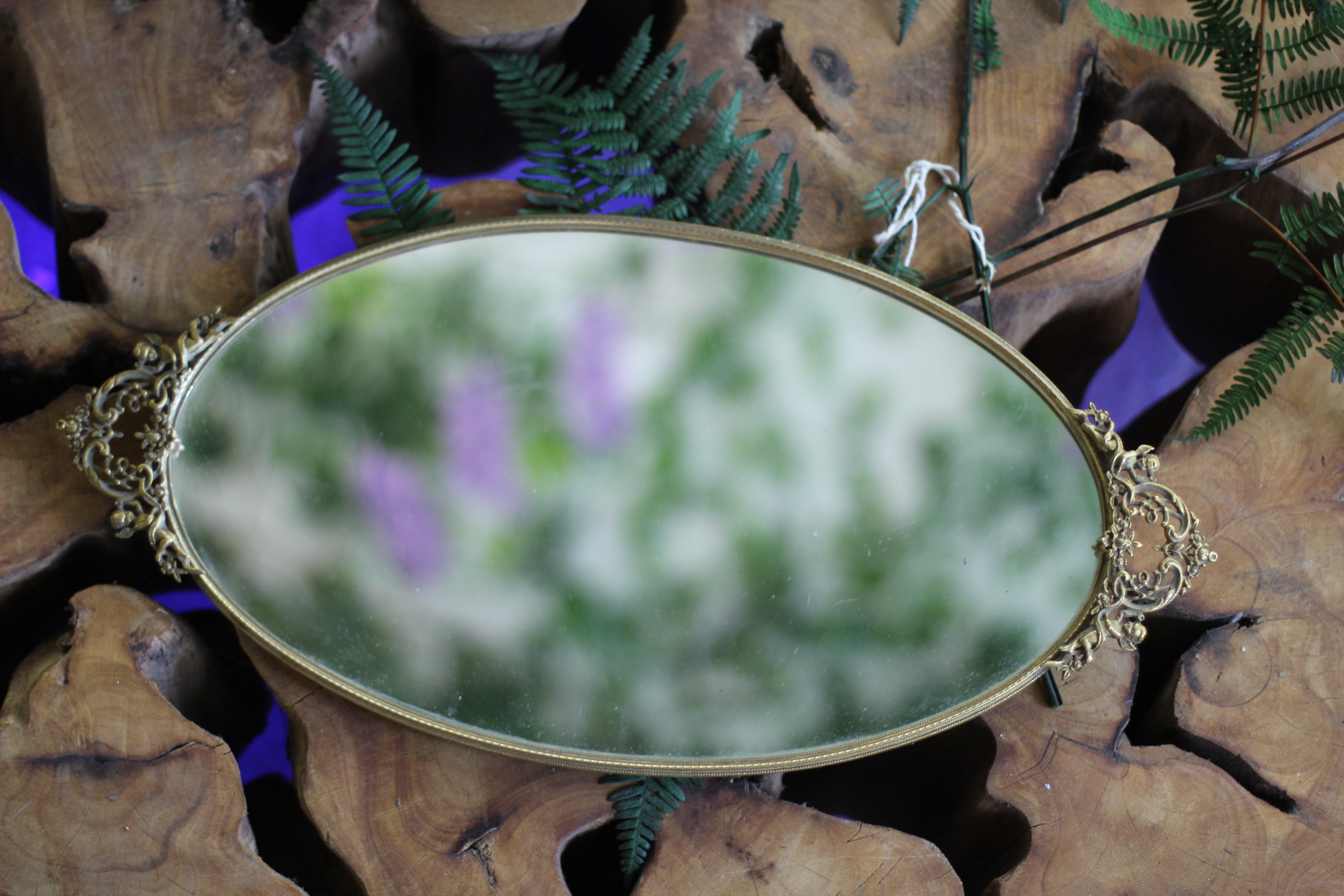 Antique Cherubs / Angels Mirror Tray