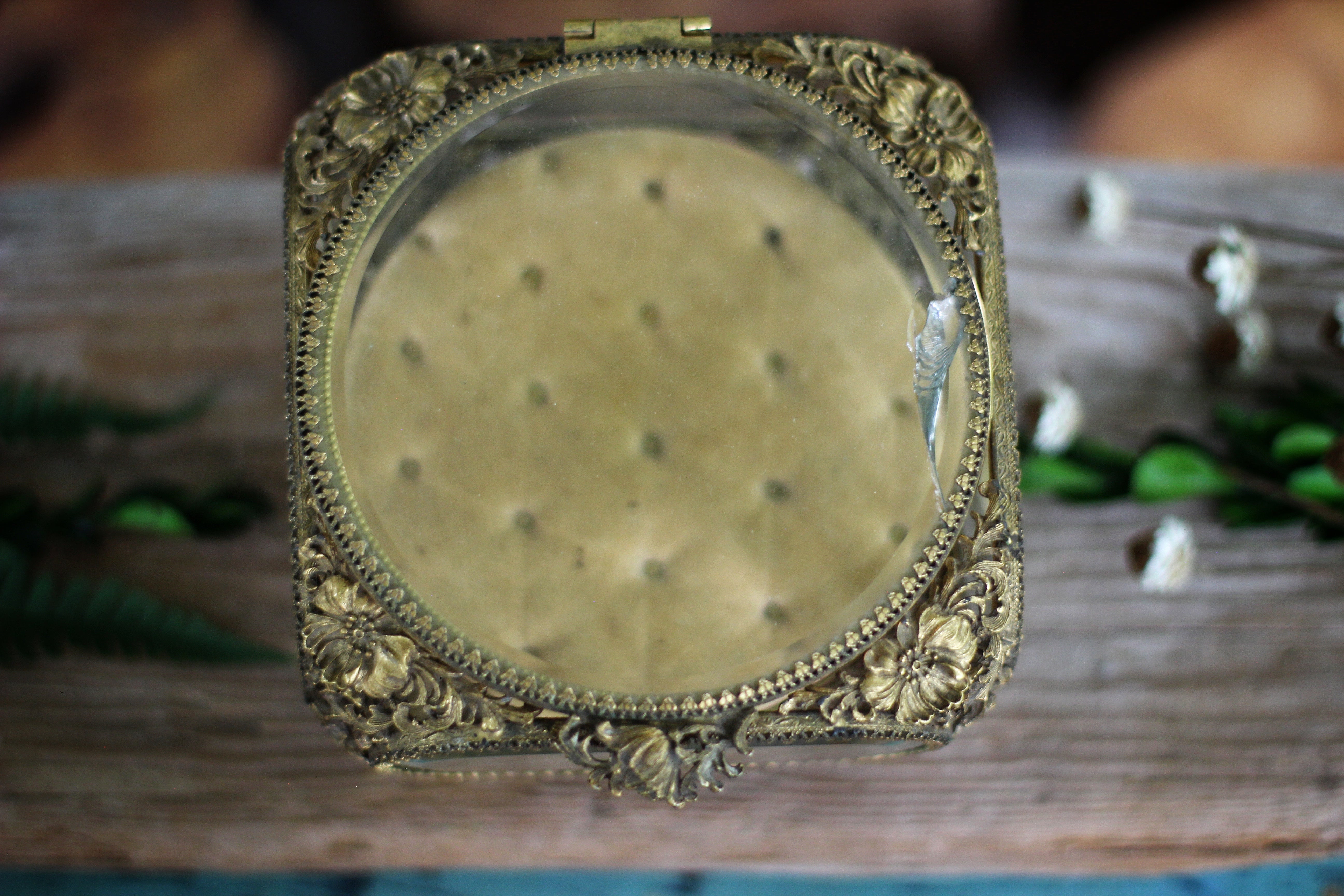 Antique French Victorian Dogwood Matson Jewelry Box