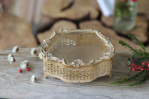 Antique Gilded Gold Filigree Jewelry Box