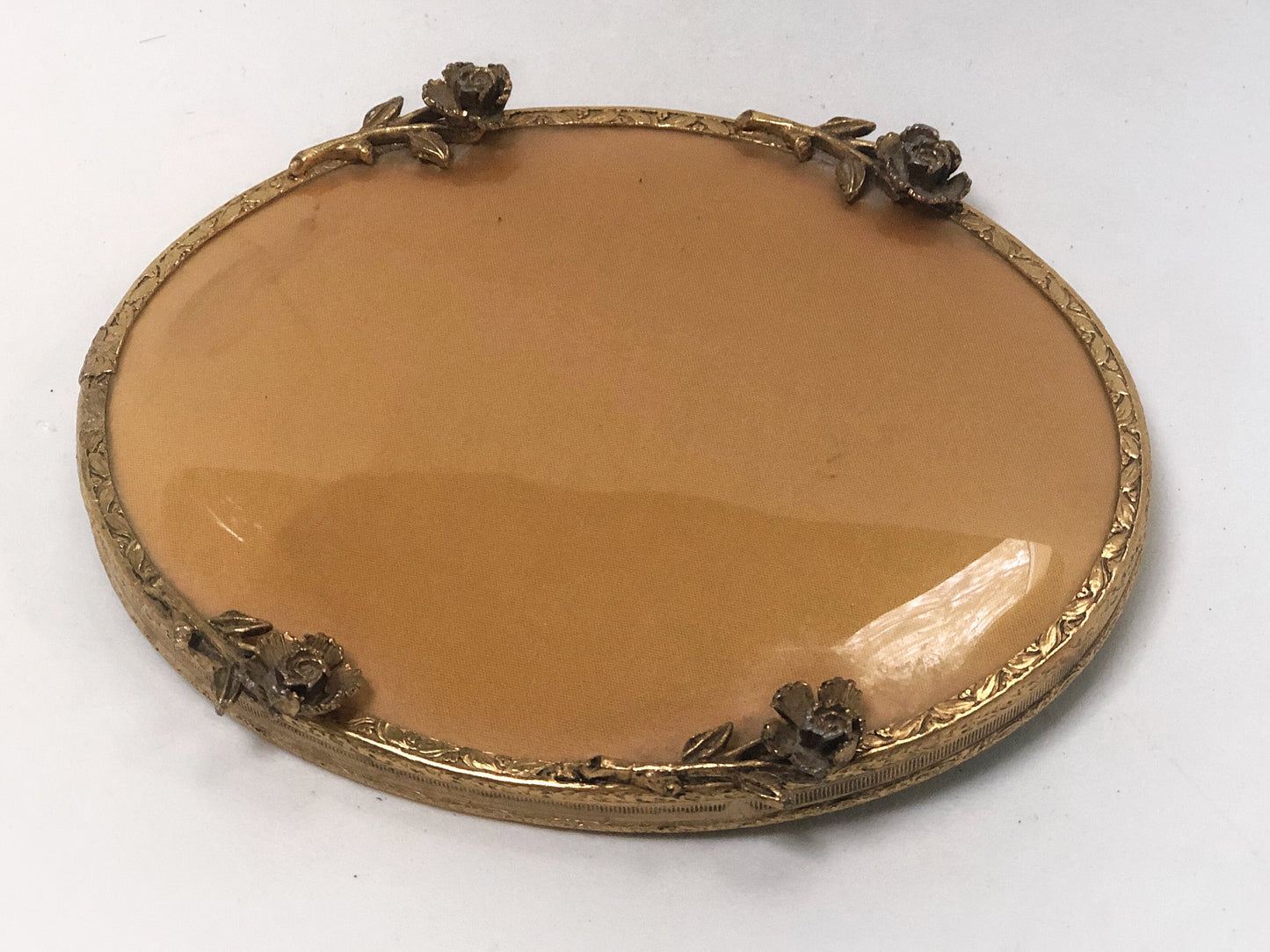 Vintage Floral Miniature Vanity Mirror Tray