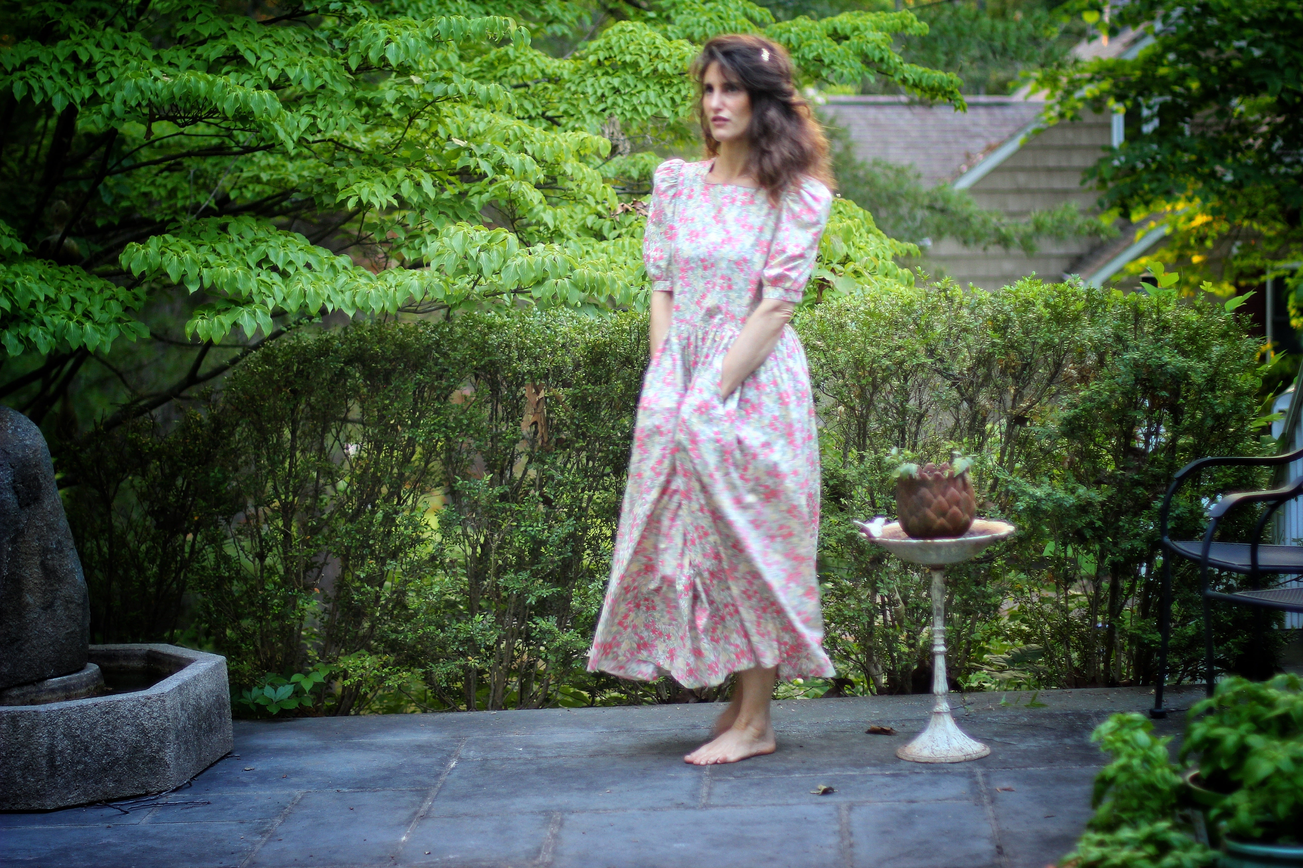Vintage Floral Orange Laura Ashley Dress