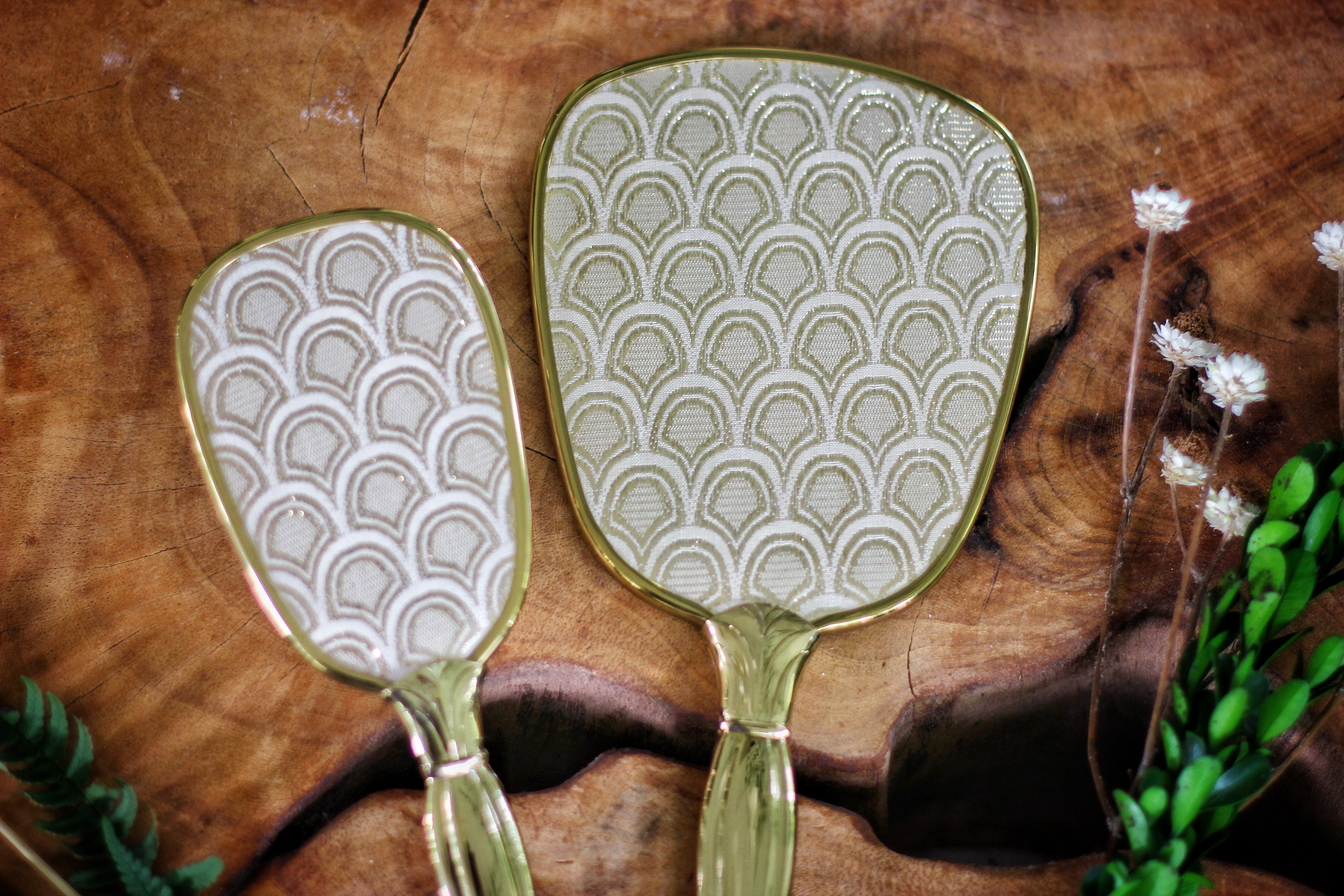 Antique Gold Scales Brocade Vanity Set