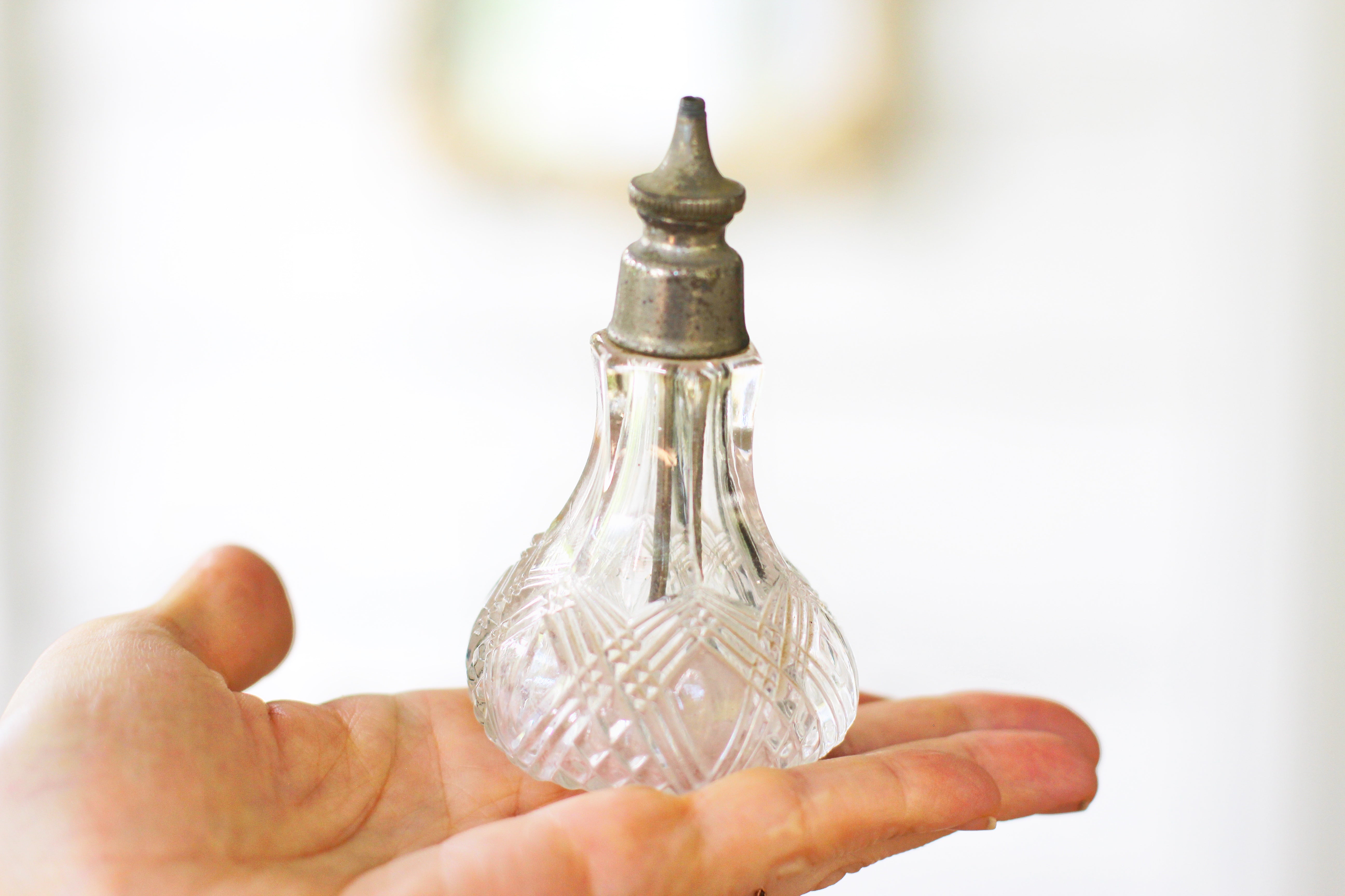 Antique Crystal Glass Perfume Bottle