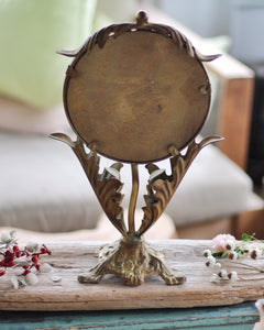 Vintage Gold Vanity Pedestal Mirror