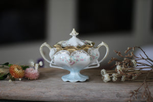 Antique R S Prussia Floral Porcelain Sugar Bowl