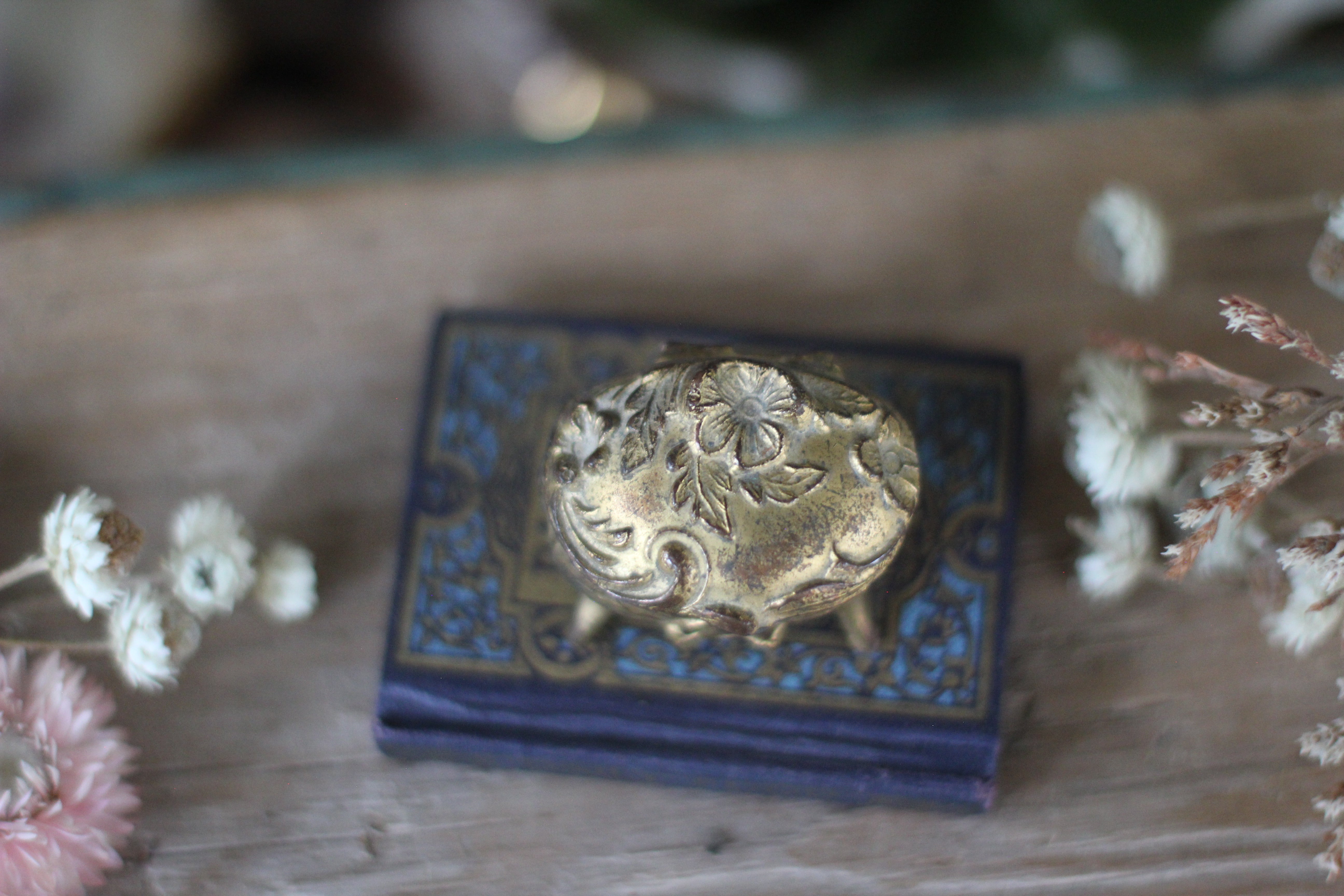 Antique Miniature Art Nouveau Ring Box