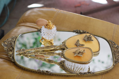 Antique Butterflies Hibiscus Vanity Set