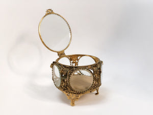 Antique Floral Dogwood Jewelry Box