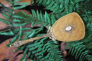 Antique Floral Gold Hand Mirror