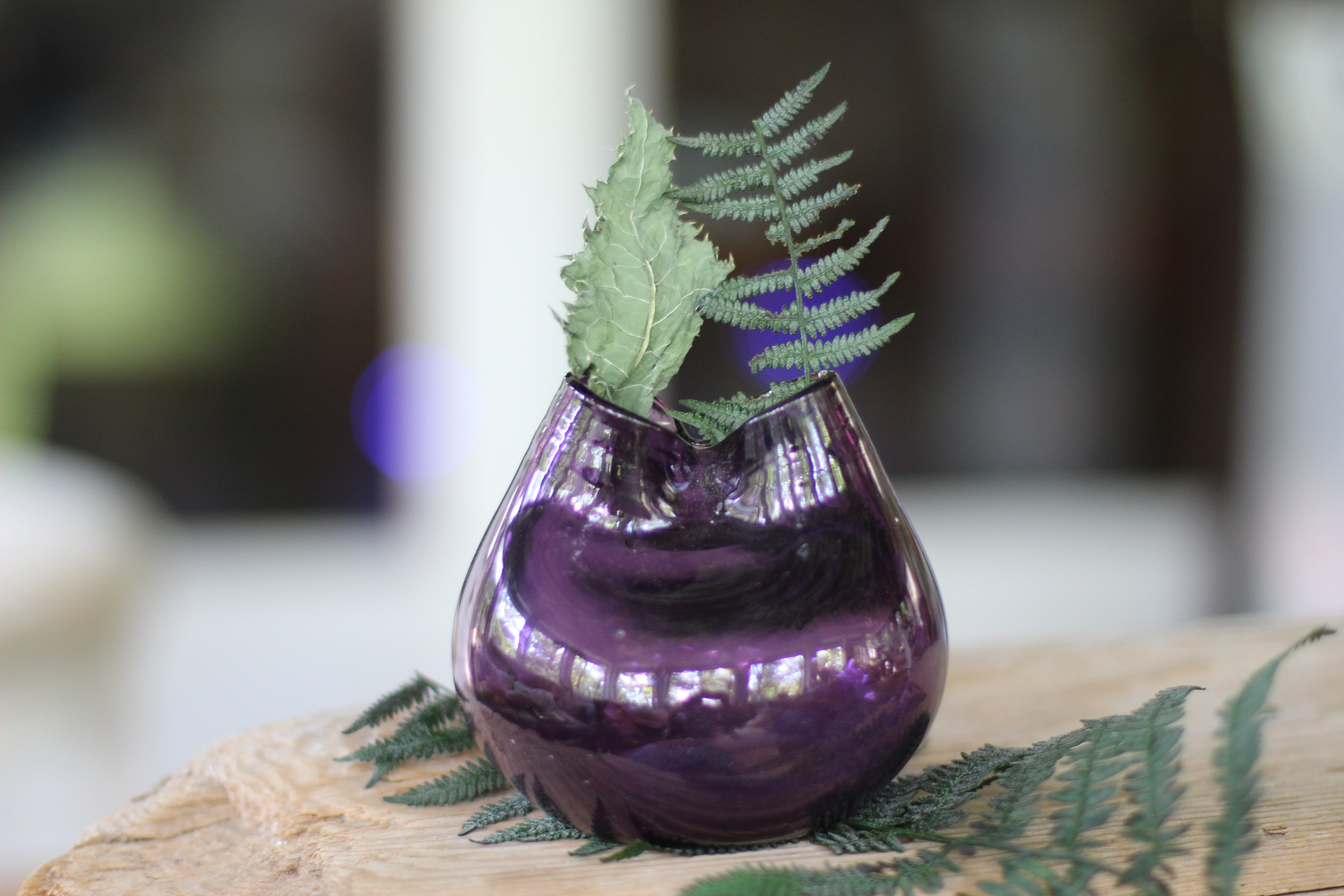Vintage Hand Blown Purple Vase