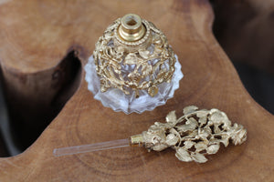 Antique Gold Tint Roses Matson Perfume Bottle