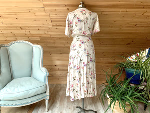 Vintage Pink Talbots Floral Dress