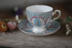 Vintage Blue Grey Tuscan Tea Cup Set