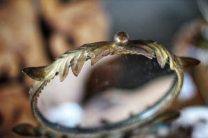 Vintage Gold Vanity Pedestal Mirror