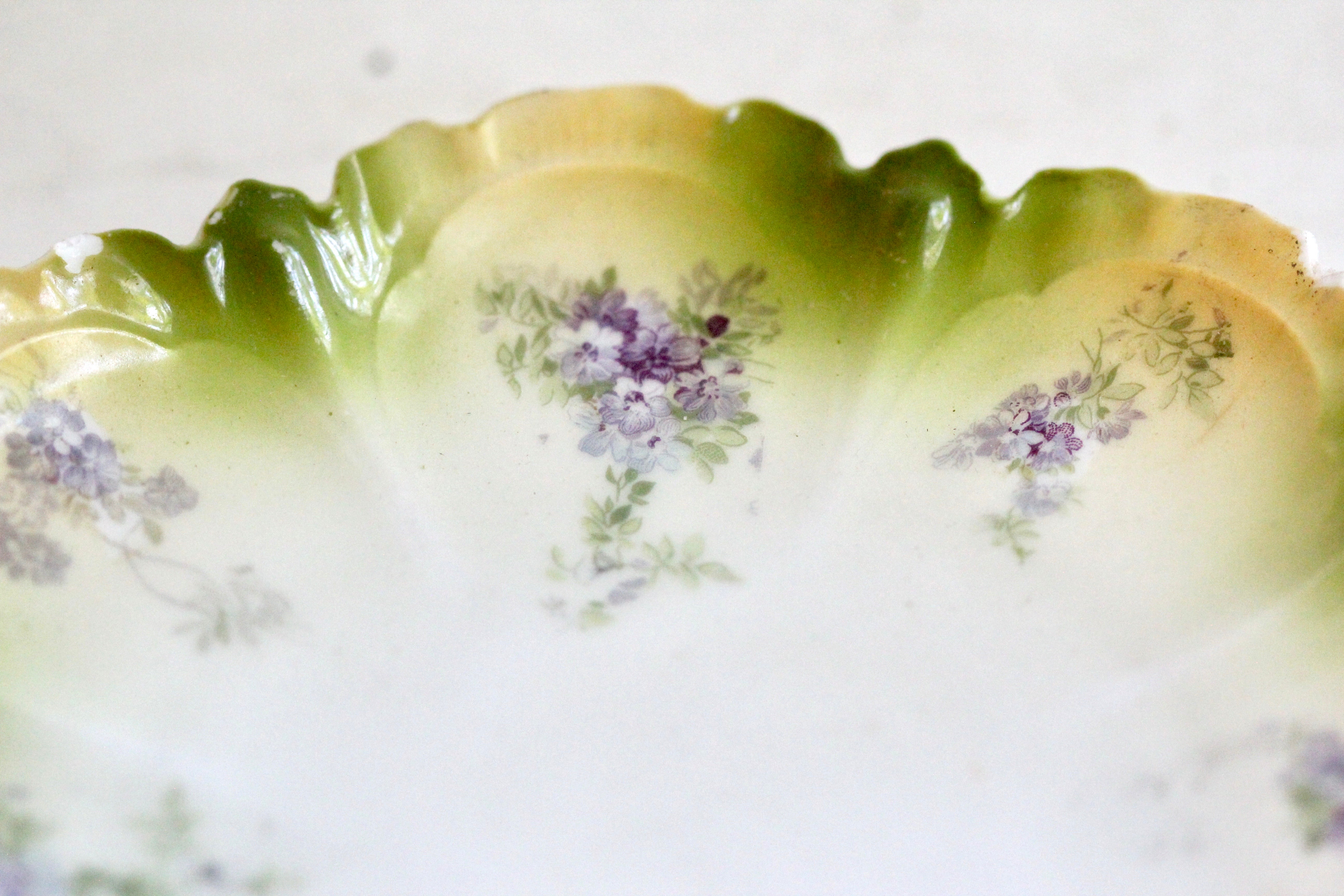 Purple Flowers Porcelain Dish