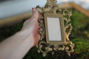 Antique Small Cast Iron Victorian Bronze Frame