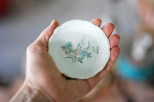 Antique Floral Porcelain Ring Dish