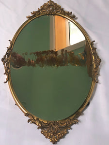 Antique French Victorian Hanging Mirror Tray