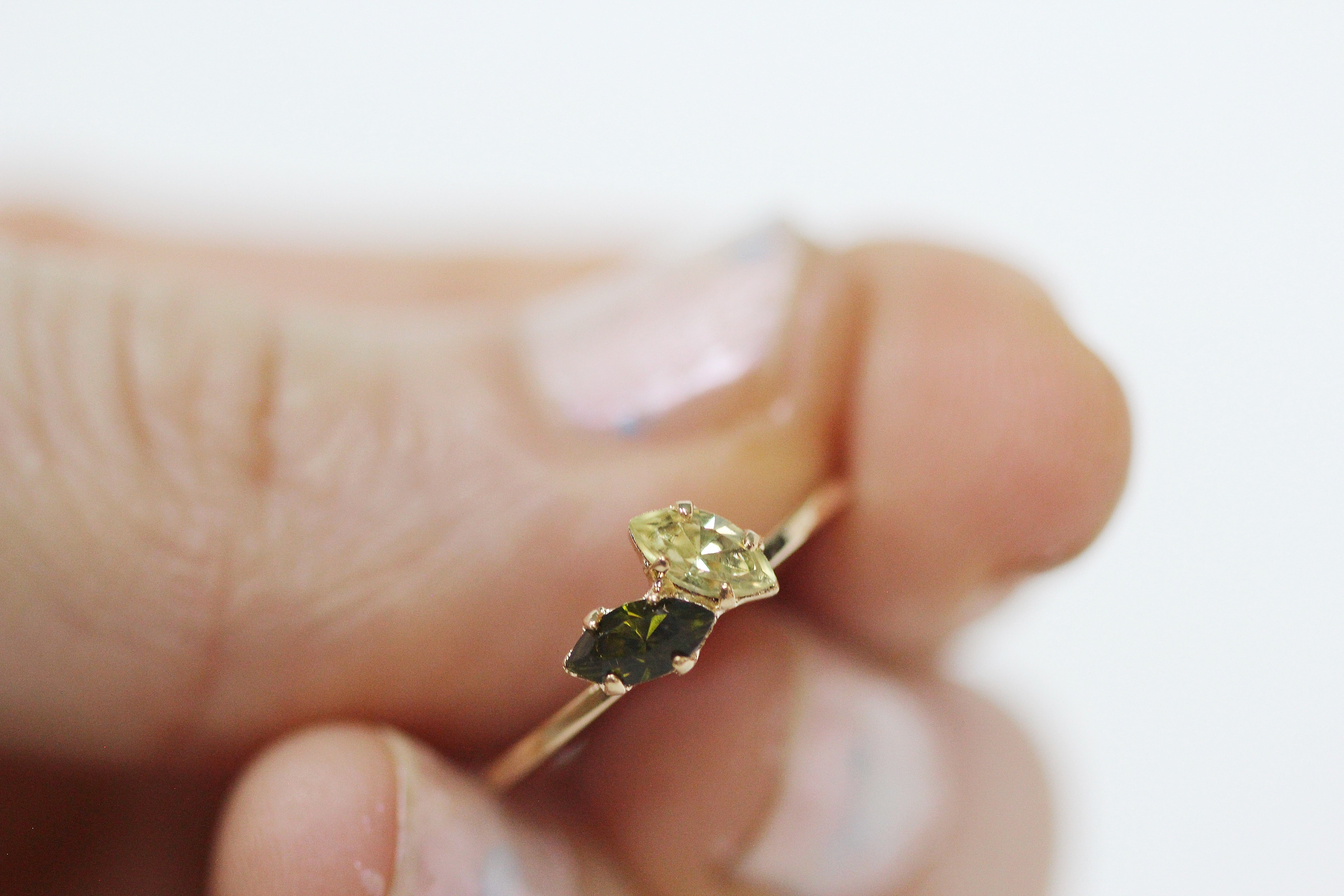 Lime Marquise Crystals Ring