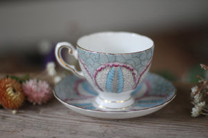 Vintage Blue Grey Tuscan Tea Cup Set