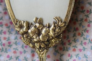 Antique Floral Gold Hair Brush