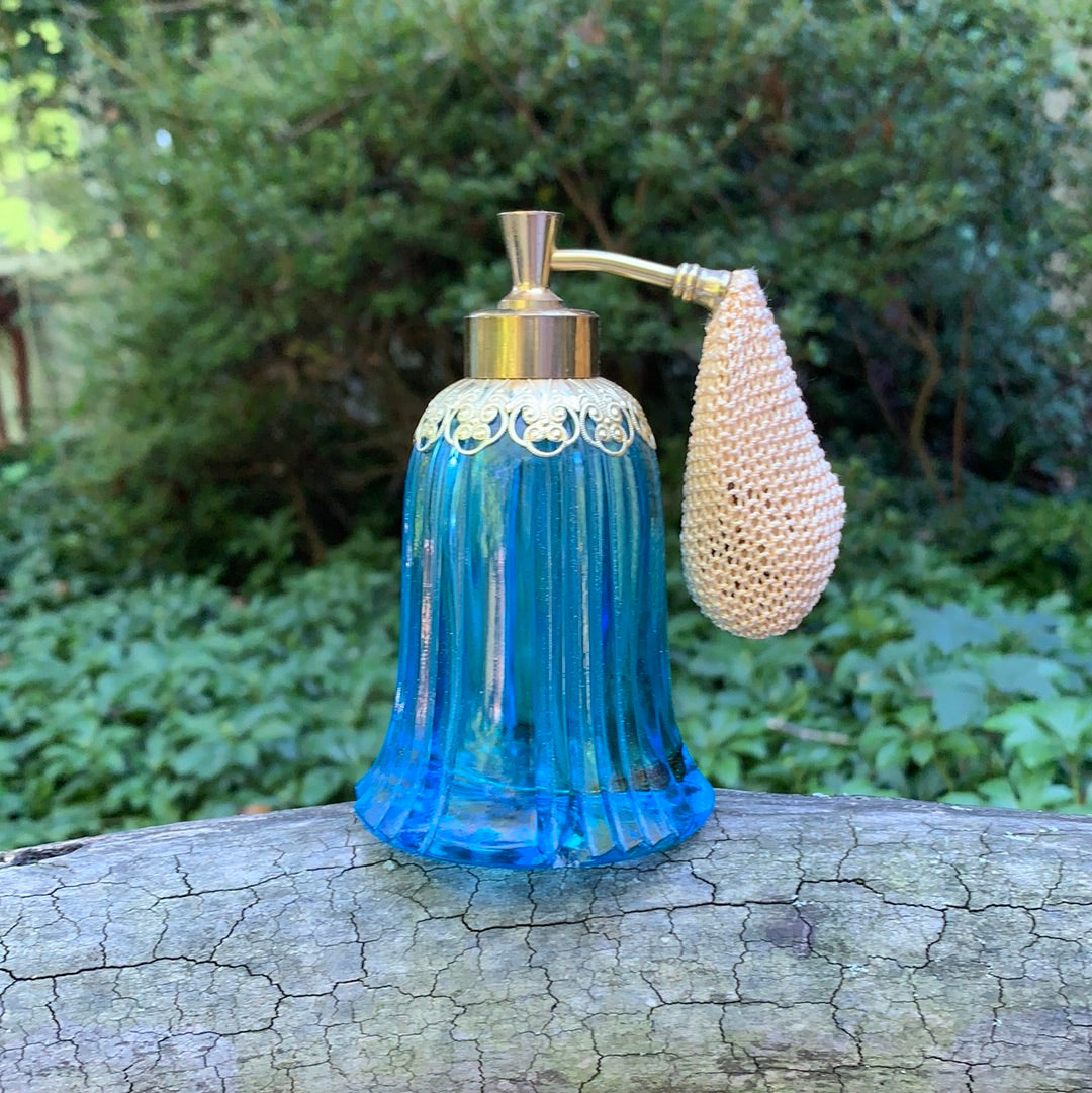 Antique Blue Filigree Perfume Bottle