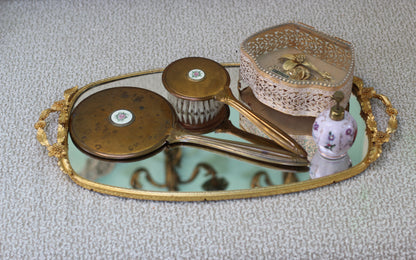 Antique Bronze Floral Vanity Set