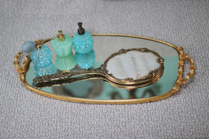 Antique Floral Hand Mirror