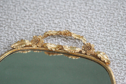 Antique Water Lily Mirror Tray