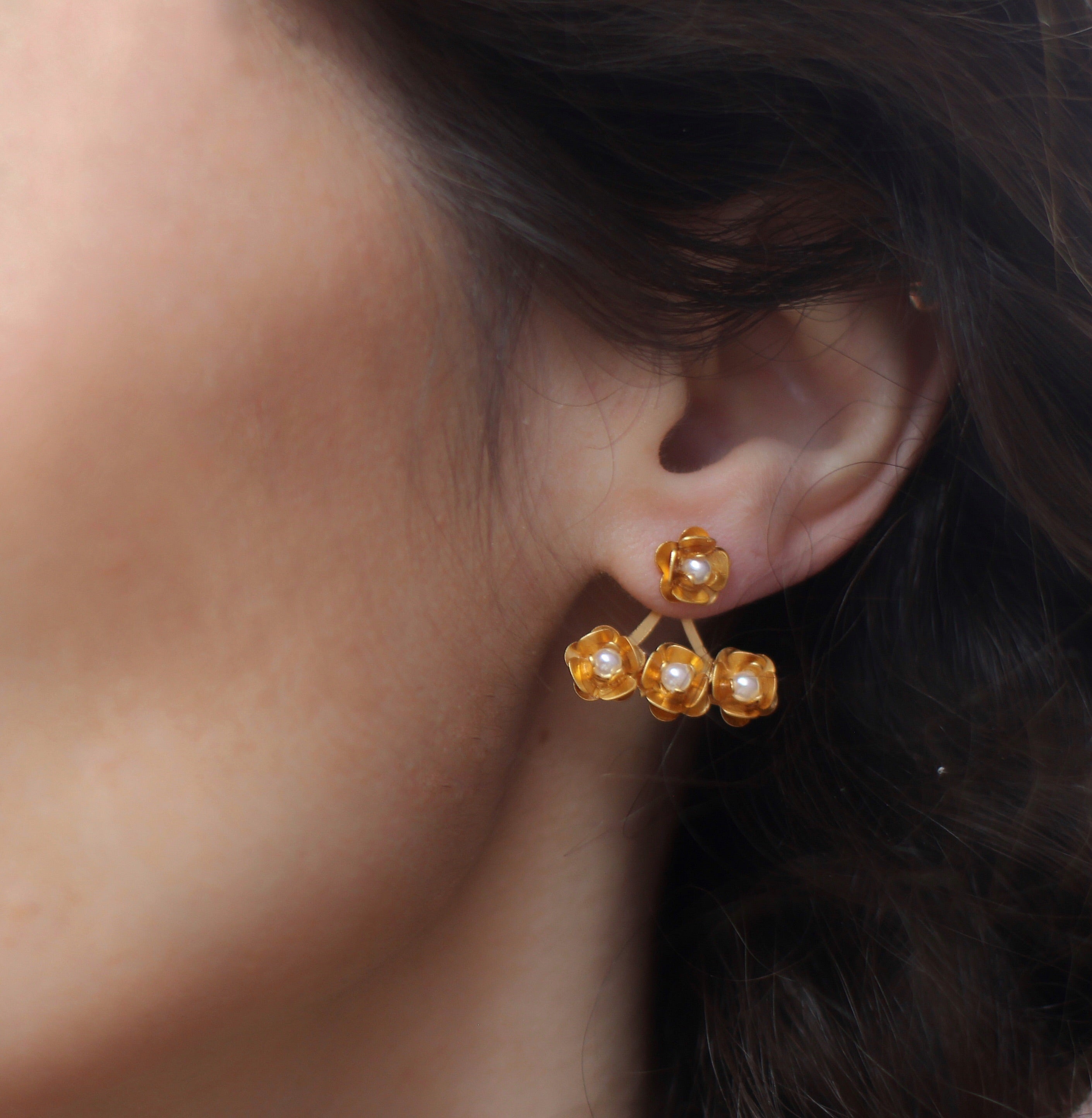 Preorder* Roses Stud & Jacket Earrings