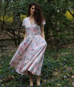 Vintage Pink Floral Carol Anderson Dress