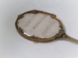 Antique Floral Hand Mirror