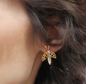 Preorder* Crystal Bee Earrings