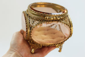 Stylbuilt Amber Tinted French Victorian Jewelry Box