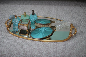 Antique Water Lily Mirror Tray