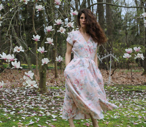 Vintage Pink Floral Carol Anderson Dress