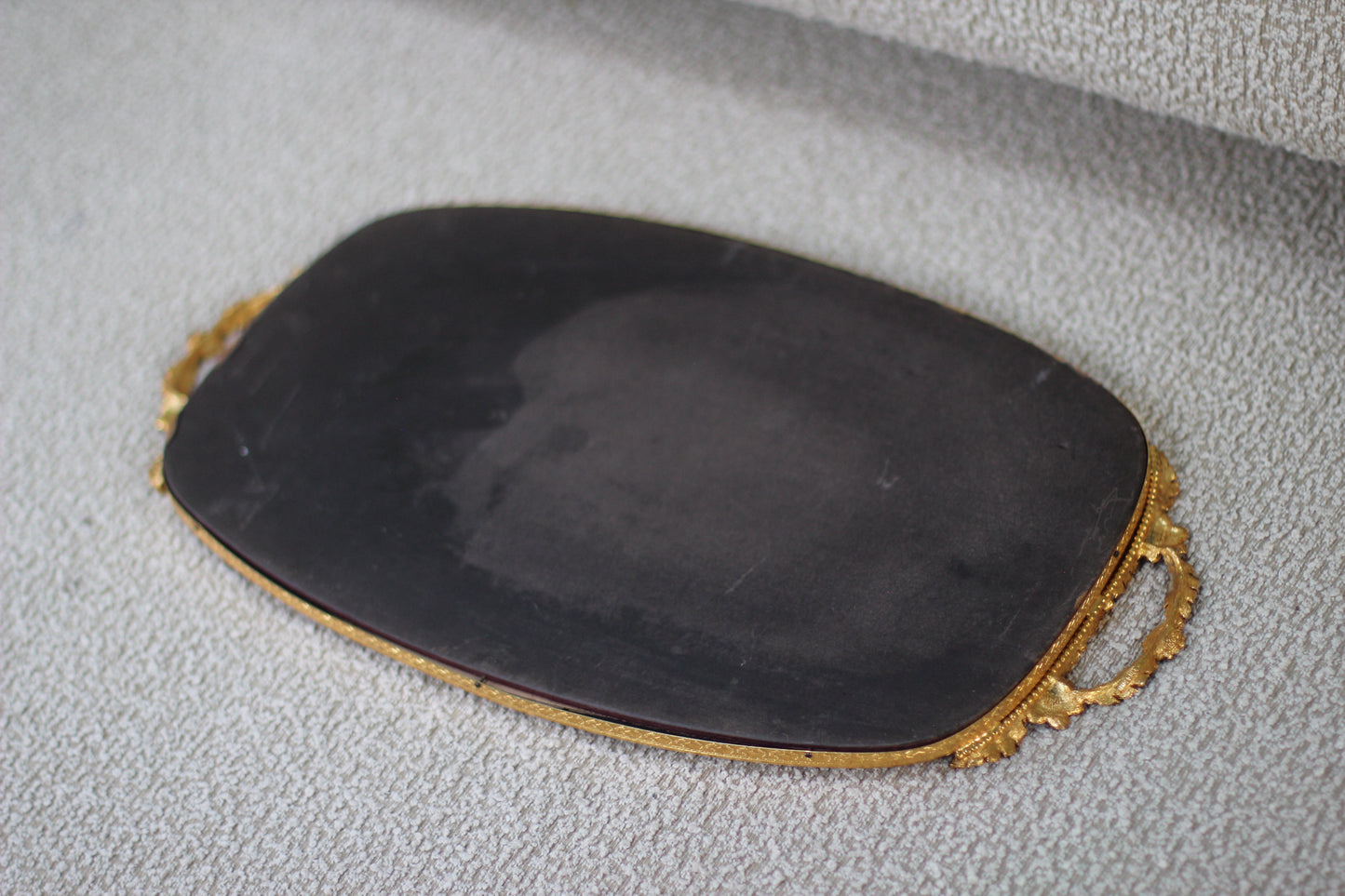 Antique Water Lily Mirror Tray
