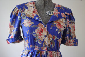 Vintage Blue Floral Carol Anderson Dress