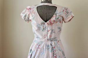 Vintage Pink Floral Carol Anderson Dress