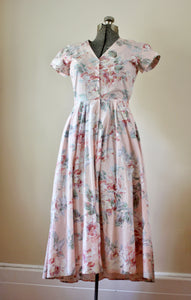 Vintage Pink Floral Carol Anderson Dress