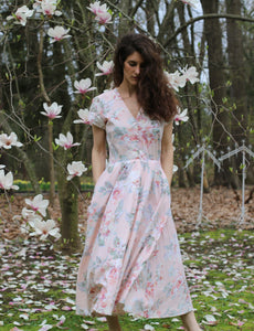 Vintage Pink Floral Carol Anderson Dress