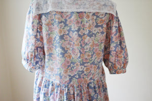 Vintage Laura Ashley Blue Floral Dress