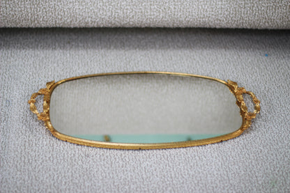 Antique Water Lily Mirror Tray